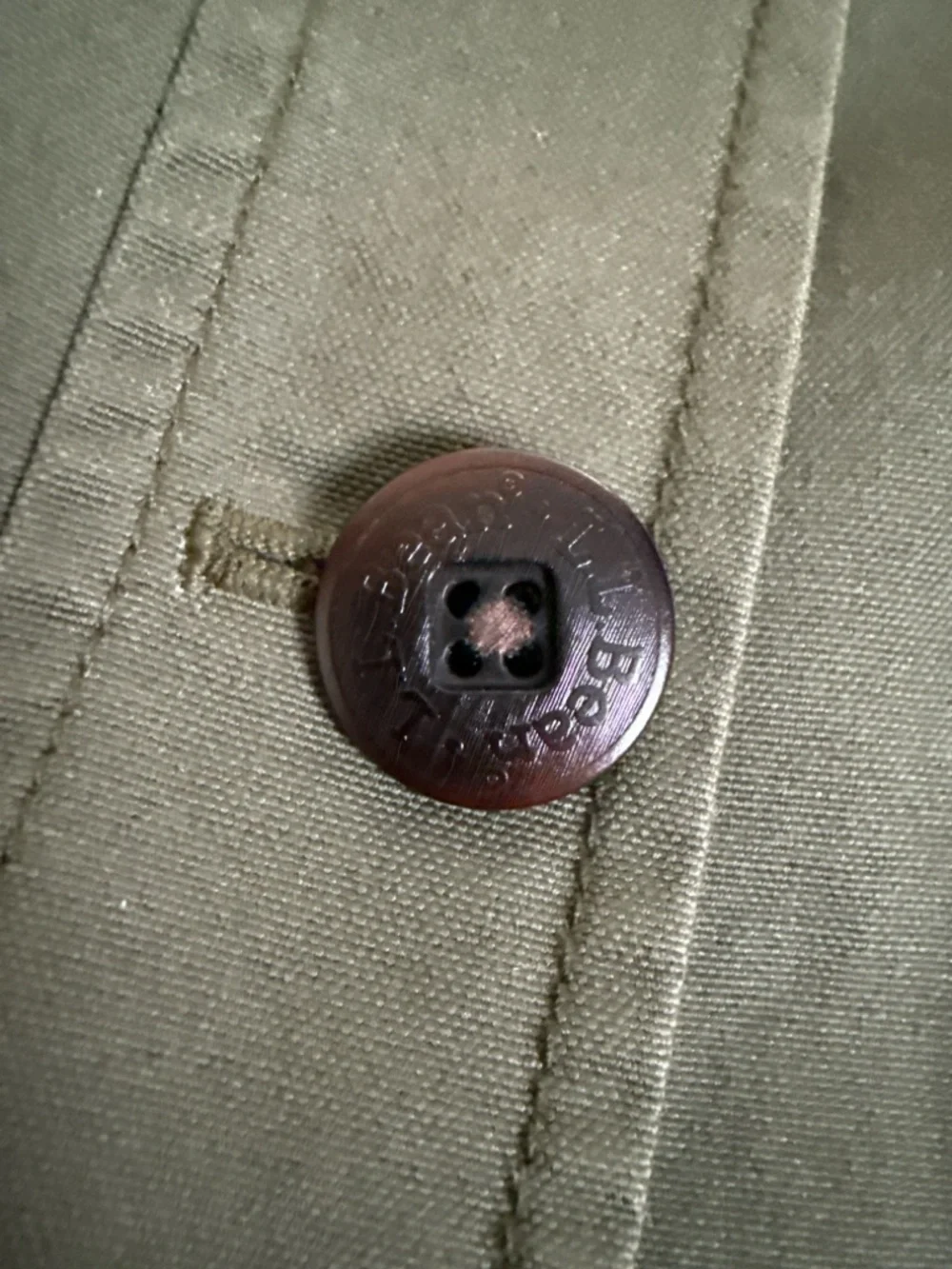 L.L. Bean Vintage Barn Coat Army Green Corduroy Collar Plaid Lined Women’s XL - Picture 7 of 7